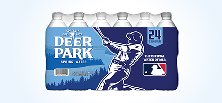 Case pack of 24 16.9-ounce Deer Park® water bottles