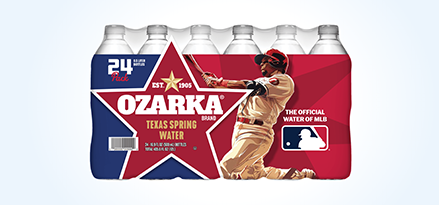 Case pack of 24 16.9-ounce Ozarka® water bottles