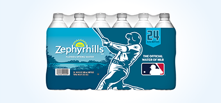 Case pack of 24 16.9-ounce Zephyrhills® water bottles