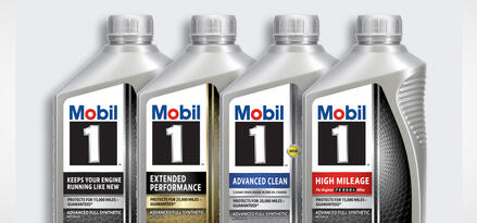 Lineup of Mobil motor oils