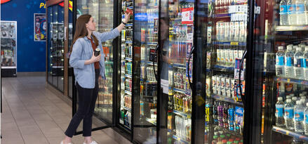 Female c-store customer shopping