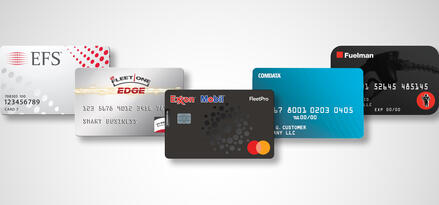 EFS, Fleet One, Exxon Mobil FleetPro, Comdata, and Fuelman credit cards
