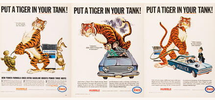 1950s print ad of the Exxon Tiger campaign