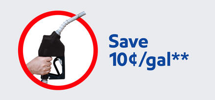 blue fuel pump. Save 12 cents per gallon**