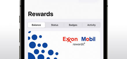 Exxon Mobil Rewards plus rewards screen