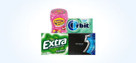HUBBA BUBBA®, ORBIT®, Extra® and 5 Gum® packages. Earn 50 points. Buy 1 5-120-pc. Mars Wrigley gum pack.