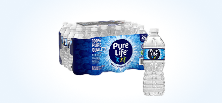 24-pack of Pure Life® bottles with 16.9-oz. Pure Life® bottle. Earn 100 points. Buy 1 24-pack of 16.9-oz. Pure Life® water bottles.