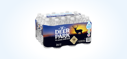 24-pack of 16.9-oz. Deer Park® Spring Water bottles.