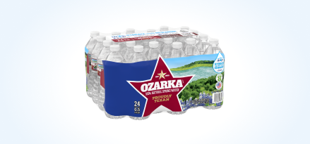 24-pack of 16.9-oz. Ozarka® Spring Water bottles.