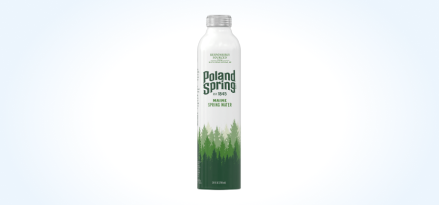 25-oz. Poland Spring® Spring Water aluminum bottle.