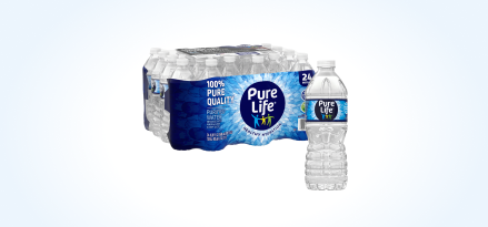 24-pack of 16.9-oz. Pure Life® water bottles.
