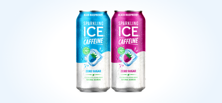2 16-oz. Sparkling Ice® Caffeine cans.
