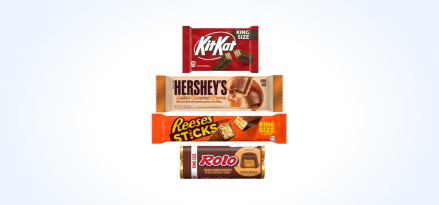 4 various king size Hershey's family candies.